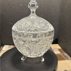 Vintage Violetta made Poland HandCut 24% Lead Crystal Dome Dish Cut